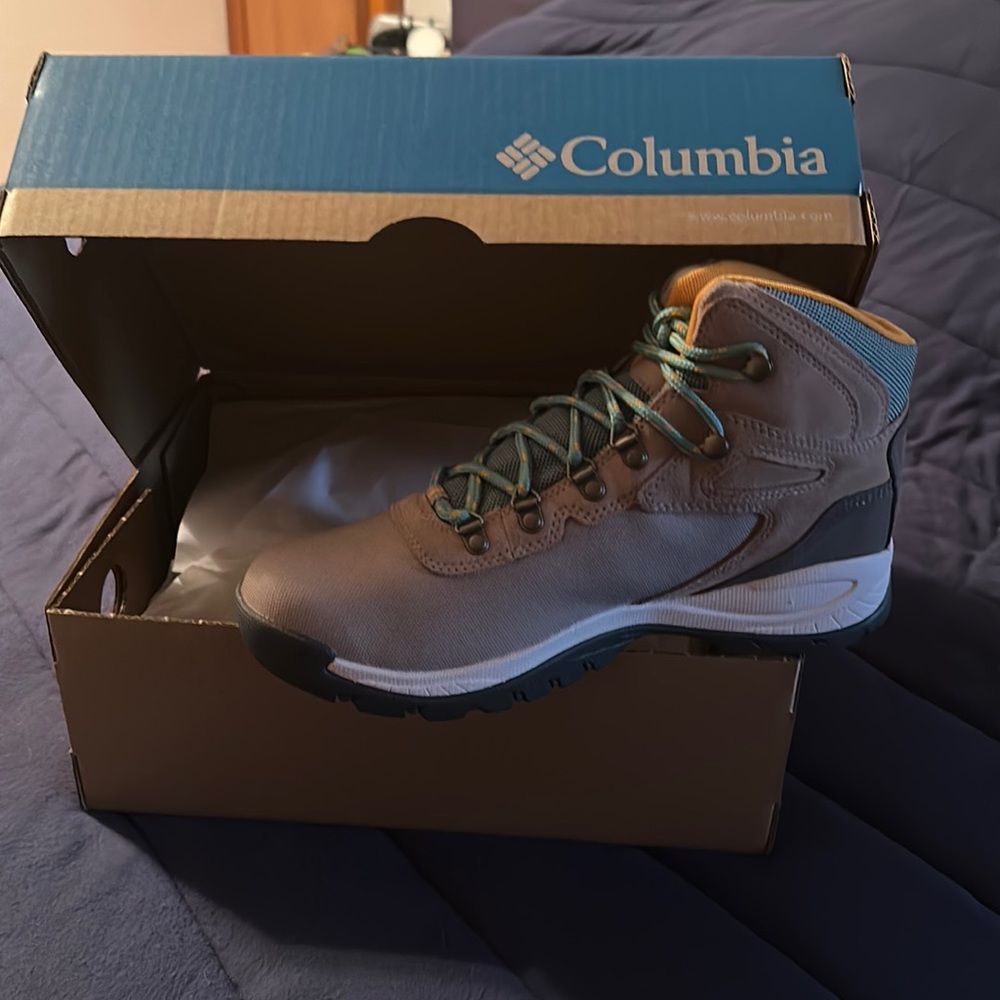 Brand new, still in the box, woman’s size 10.5 Columbia hiking boots